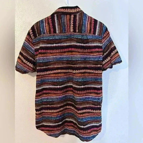 21 Men An American Brand Black Aztec Button Colorful Casual Festival Size XL - Picture 2 of 9
